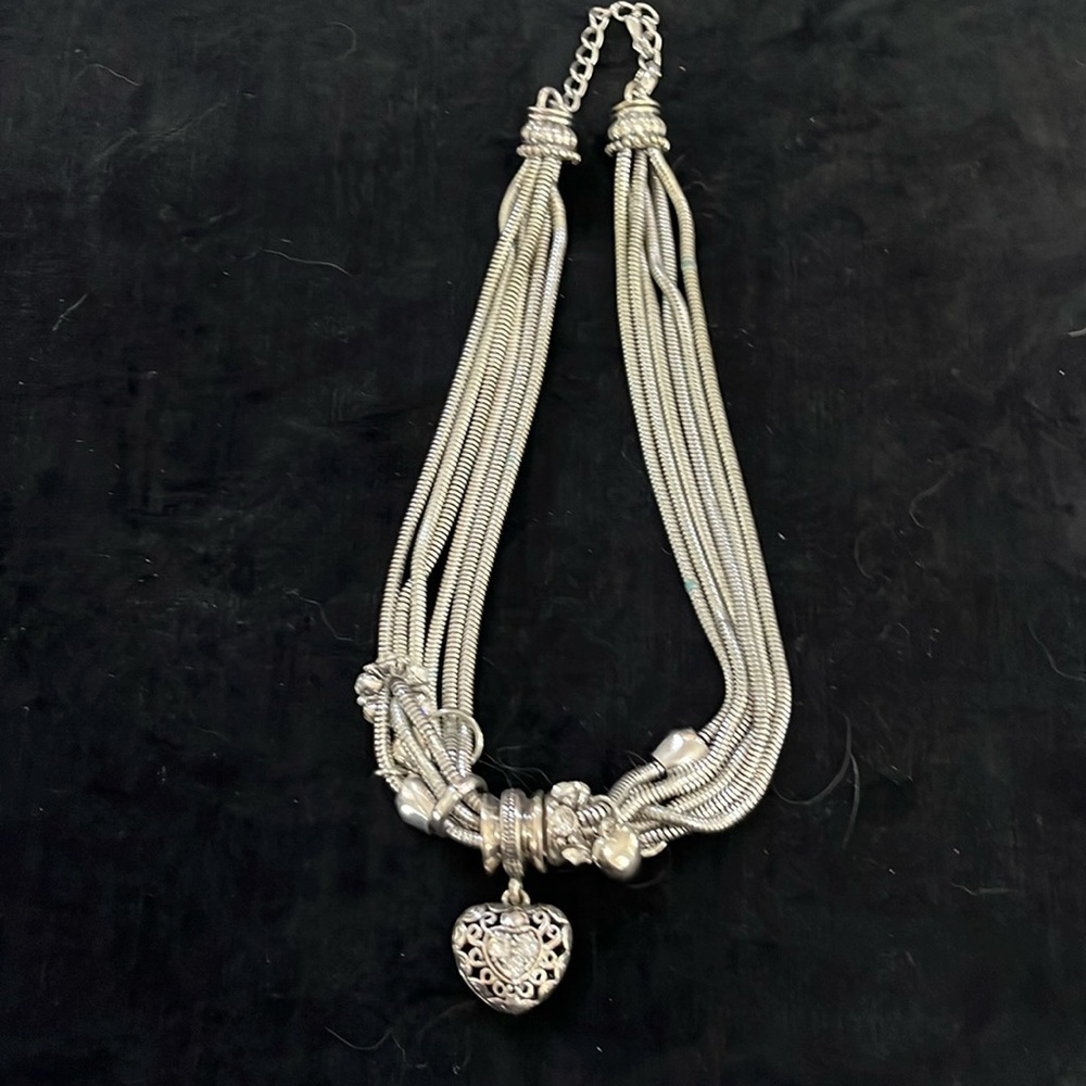 Heart necklace, silver color, ( not sterling silver)